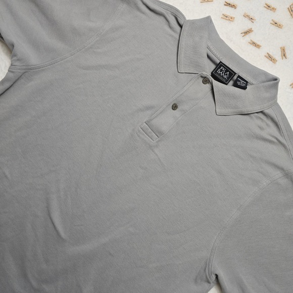 Jos A Bank Traveler Traditional Fit Gray Polo Shirt Mens Medium Cotton - Picture 1 of 13